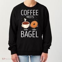 Coffee Meets Bagel Baking Bagel Lover Baker Bagels Dough Cute Gift Women's Sweatshirt thumb 0