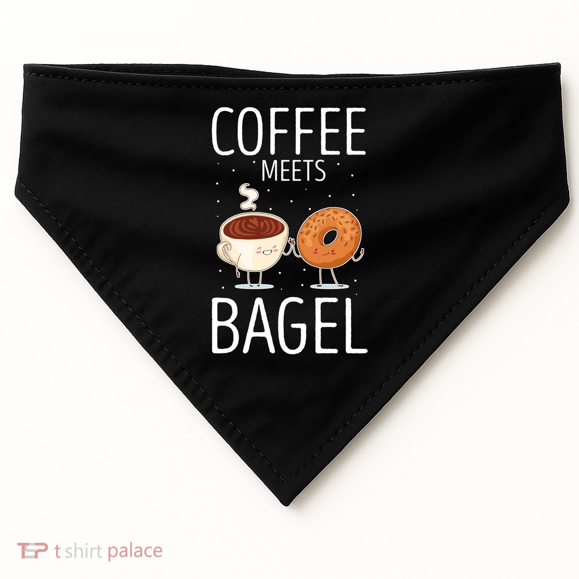 Coffee Meets Bagel Baking Bagel Lover Baker Bagels Dough Cute Gift USA-Made Doggie Bandana