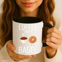 Coffee Meets Bagel Baking Bagel Lover Baker Bagels Dough Cute Gift Coffee Mug thumb 3