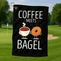 Coffee Meets Bagel Baking Bagel Lover Baker Bagels Dough Cute Gift Golf Towel thumb 1