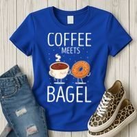 Coffee Meets Bagel Baking Bagel Lover Baker Bagels Dough Cute Gift Women's T-Shirt thumb 3