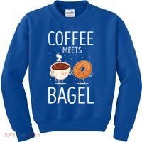 Coffee Meets Bagel Baking Bagel Lover Baker Bagels Dough Cute Gift Kids Sweatshirt thumb 0