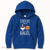 Coffee Meets Bagel Baking Bagel Lover Baker Bagels Dough Cute Gift Kids Hoodie thumb 0