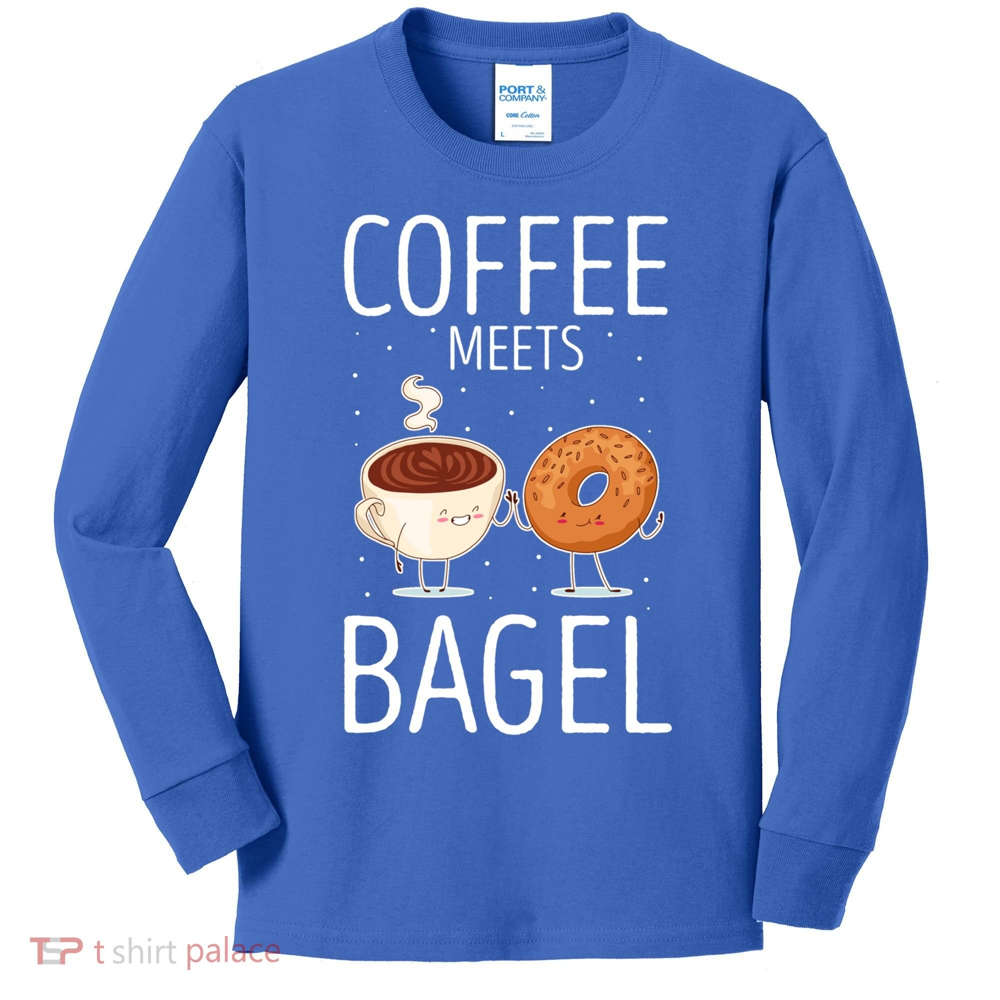 Coffee Meets Bagel Baking Bagel Lover Baker Bagels Dough Cute Gift Kids Long Sleeve Shirt