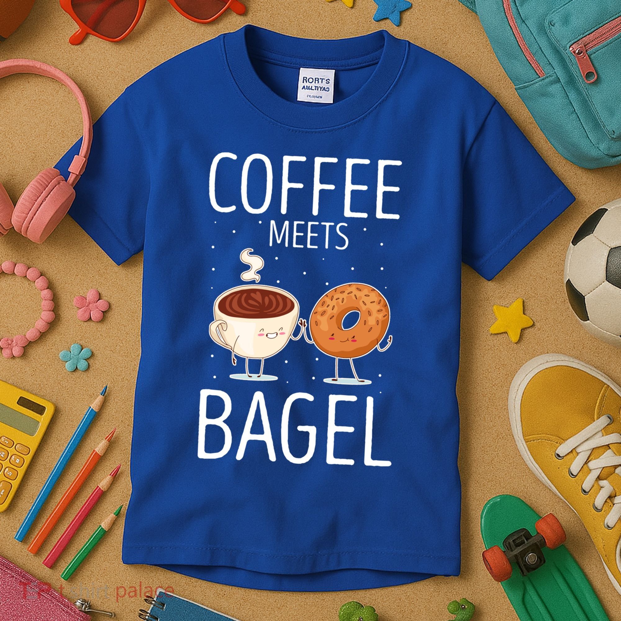 Coffee Meets Bagel Baking Bagel Lover Baker Bagels Dough Cute Gift Kids T-Shirt