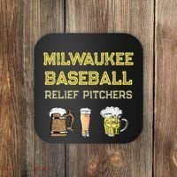 Classic Milwaukee Baseball & Beer Fan Retro Wisconsin Coaster thumb 0