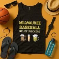 Classic Milwaukee Baseball & Beer Fan Retro Wisconsin Tank Top thumb 4