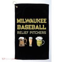 Classic Milwaukee Baseball & Beer Fan Retro Wisconsin Golf Towel thumb 0