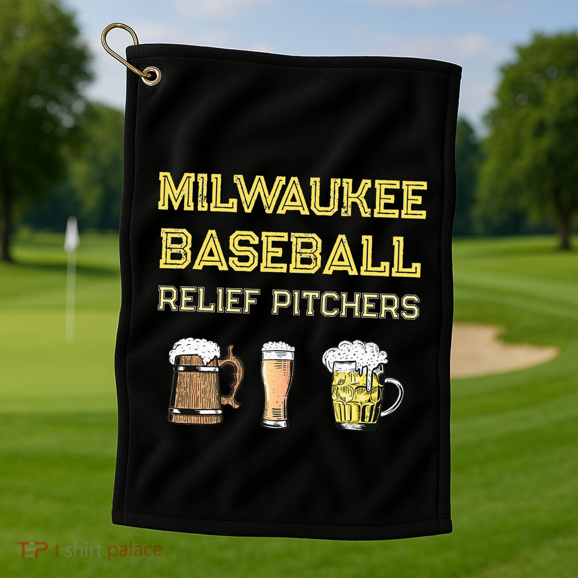 Classic Milwaukee Baseball & Beer Fan Retro Wisconsin Golf Towel
