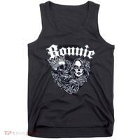 Couple Matching Bonnie & Clyde Chicano Style Heart Tattoo Outfit For Couples Tank Top thumb 0