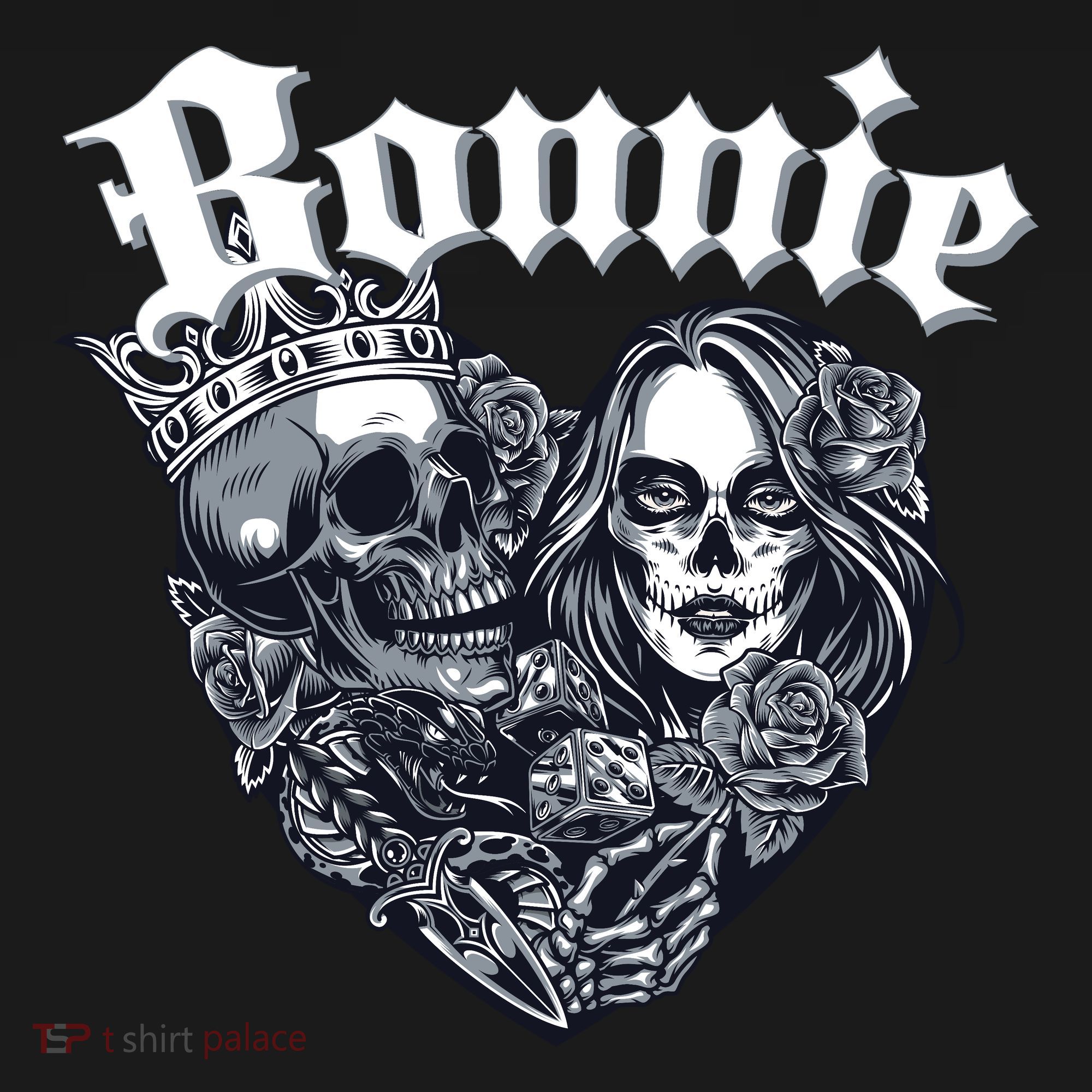 Couple Matching Bonnie & Clyde Chicano Style Heart Tattoo Outfit For Couples Visor