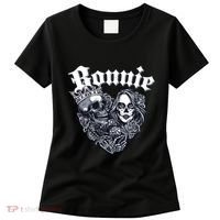 Couple Matching Bonnie & Clyde Chicano Style Heart Tattoo Outfit For Couples Women's T-Shirt thumb 0
