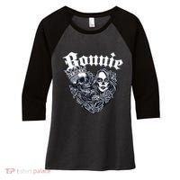 Couple Matching Bonnie & Clyde Chicano Style Heart Tattoo Outfit For Couples Women's Tri-Blend 3/4-Sleeve Raglan Shirt thumb 0