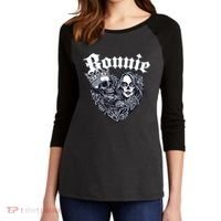 Couple Matching Bonnie & Clyde Chicano Style Heart Tattoo Outfit For Couples Women's Tri-Blend 3/4-Sleeve Raglan Shirt thumb 2