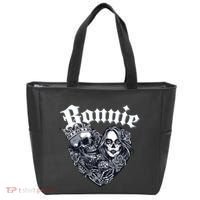 Couple Matching Bonnie & Clyde Chicano Style Heart Tattoo Outfit For Couples Tote Bag thumb 0
