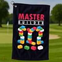 Cool Master Builder Building Blocks Bricks Toy Golf Towel thumb 1