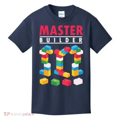 Cool Master Builder Building Blocks Bricks Toy Kids T-Shirt