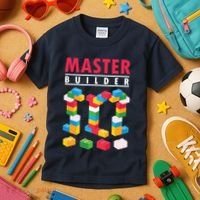 Cool Master Builder Building Blocks Bricks Toy Kids T-Shirt thumb 3