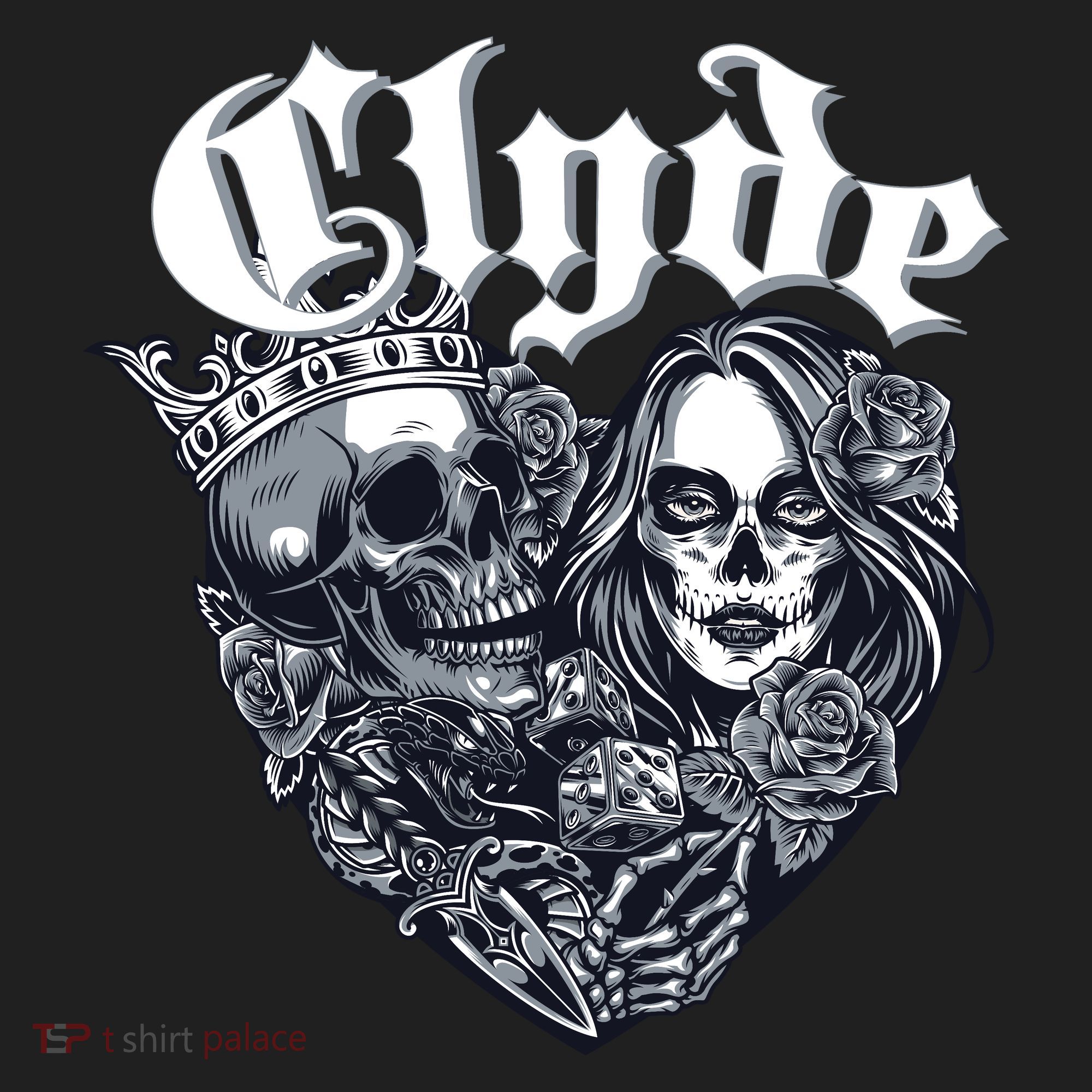 Couple Matching Bonnie & Clyde Chicano Style Heart Tattoo Outfit For Couples Beanie