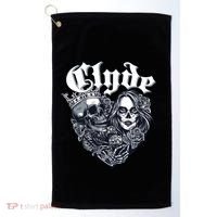 Couple Matching Bonnie & Clyde Chicano Style Heart Tattoo Outfit For Couples Golf Towel thumb 0