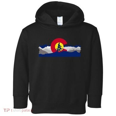 Colorado Mountain Biking Toddler Hoodie