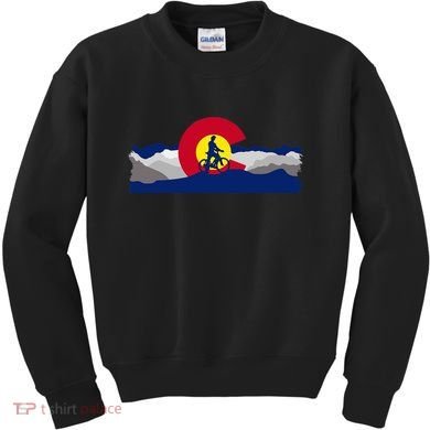 Colorado Mountain Biking Kids Sweatshirt