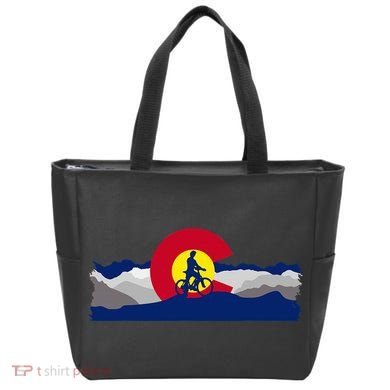 Colorado Mountain Biking Tote Bag