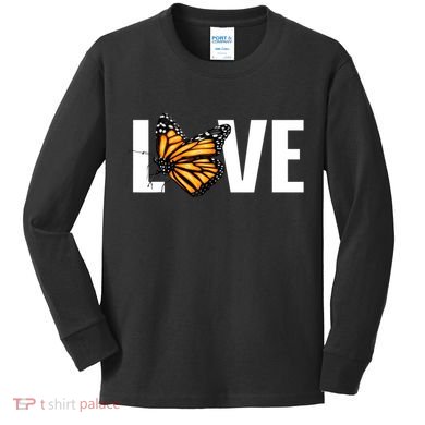 Cool Monarch Butterfly Art Entomology Insect Lover Kids Long Sleeve Shirt