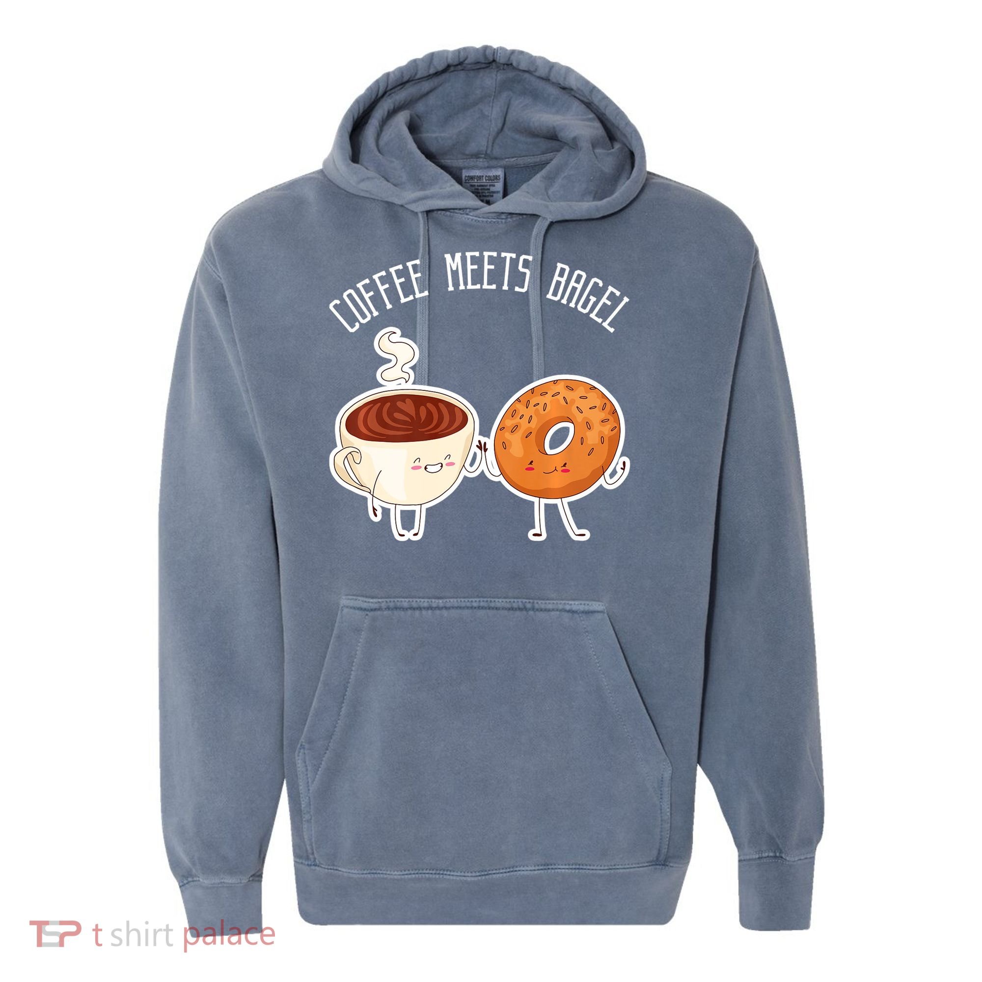 Coffee Meets Bagel Bagels Comfort Colors Garment-Dyed Hooded Sweatshirt
