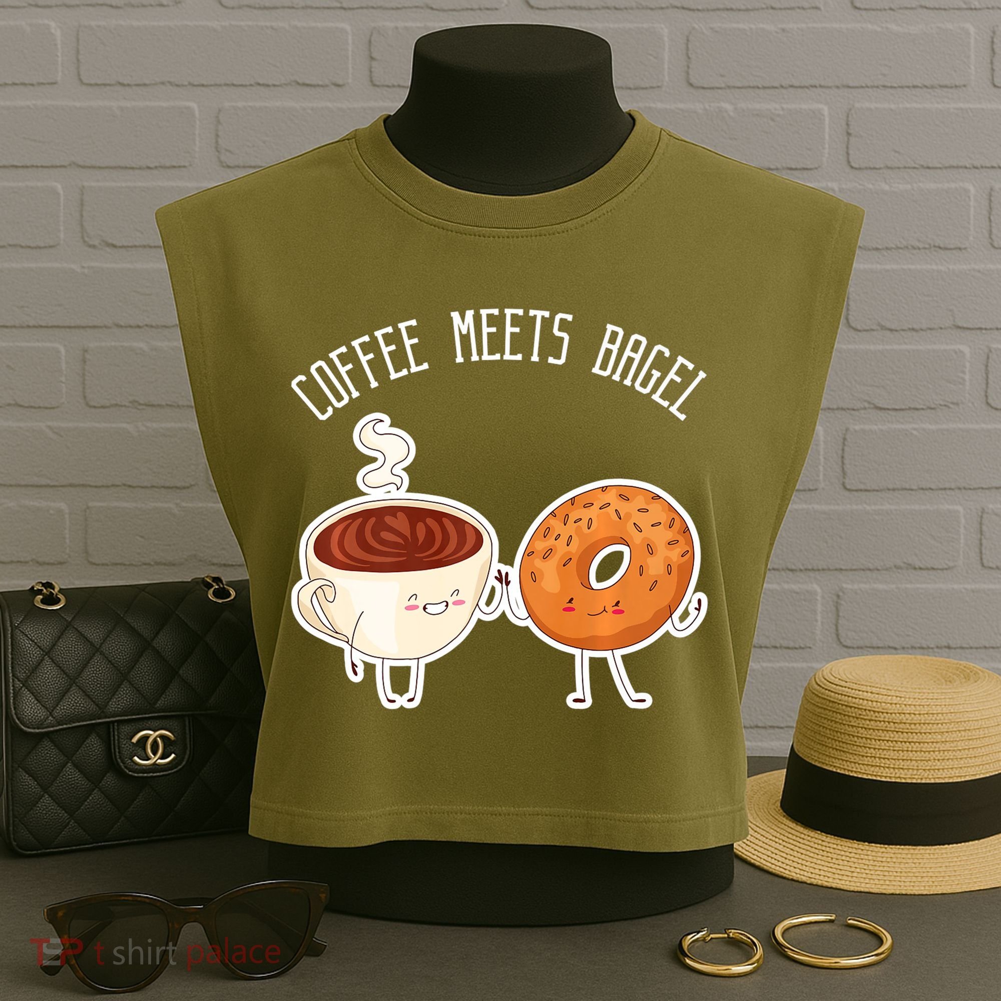 Coffee Meets Bagel Bagels Garment-Dyed Women's Muscle Tee