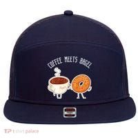 Coffee Meets Bagel Bagels 7 Panel Mesh Trucker Snapback Hat thumb 0