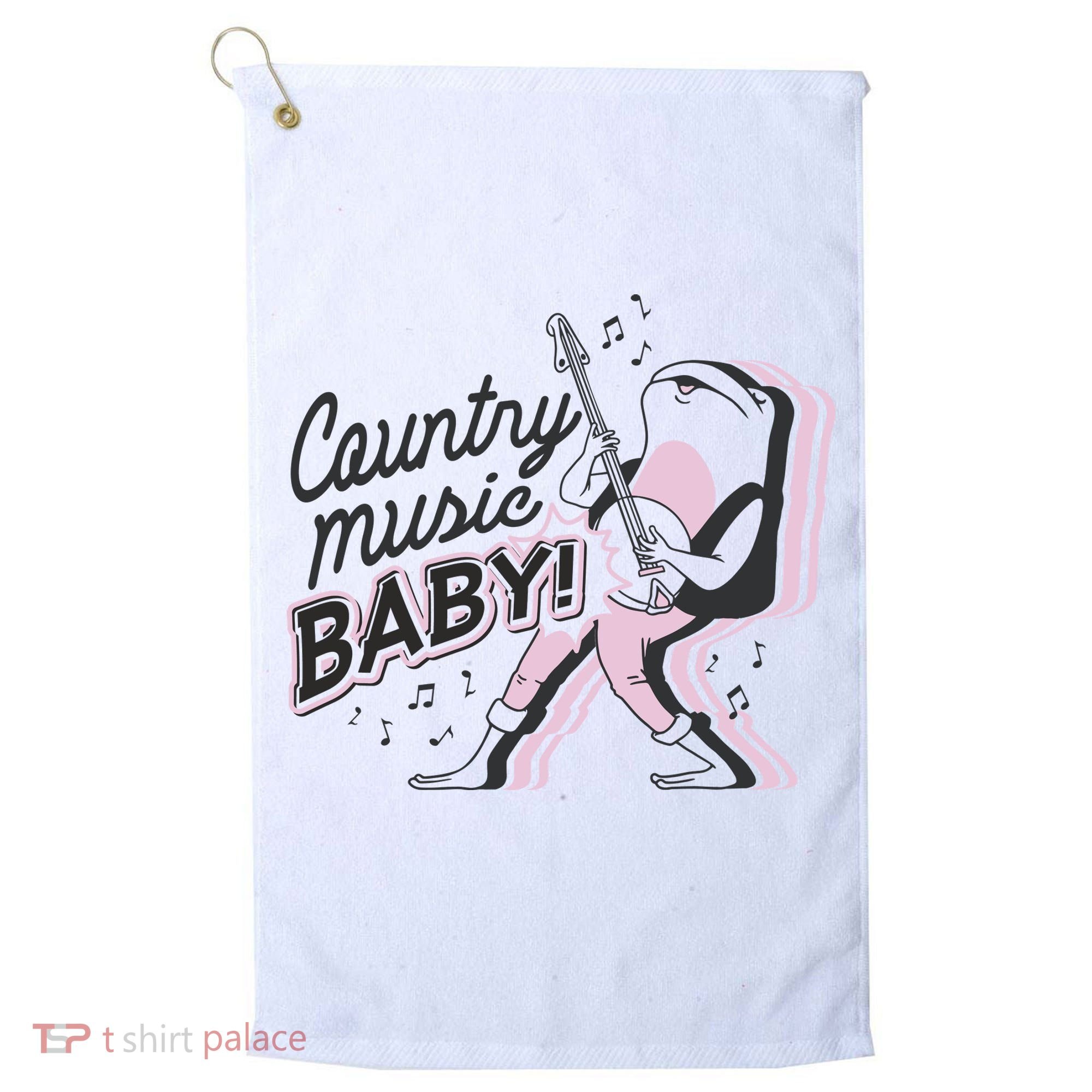 Country Music Baby Frog Golf Towel