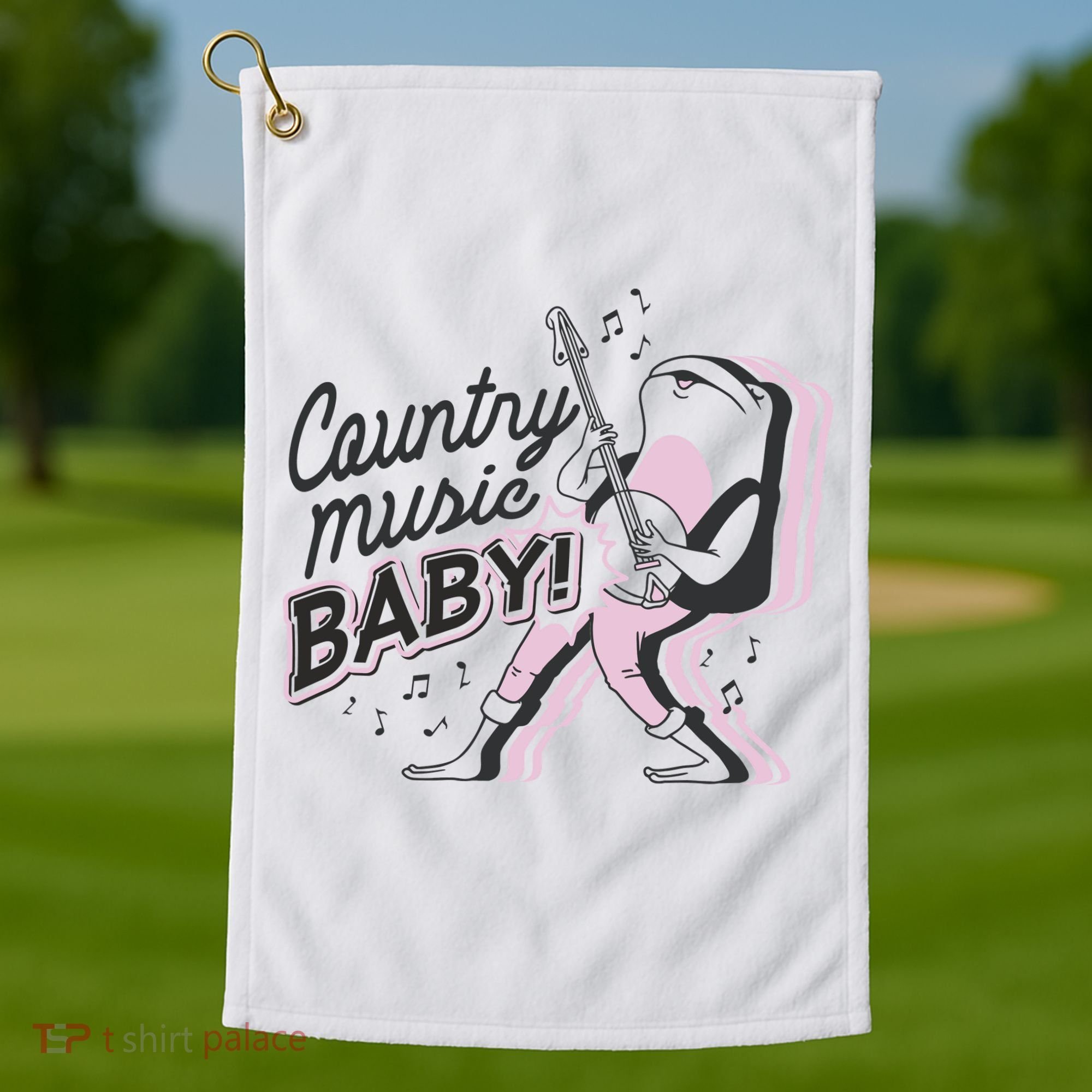 Country Music Baby Frog Golf Towel