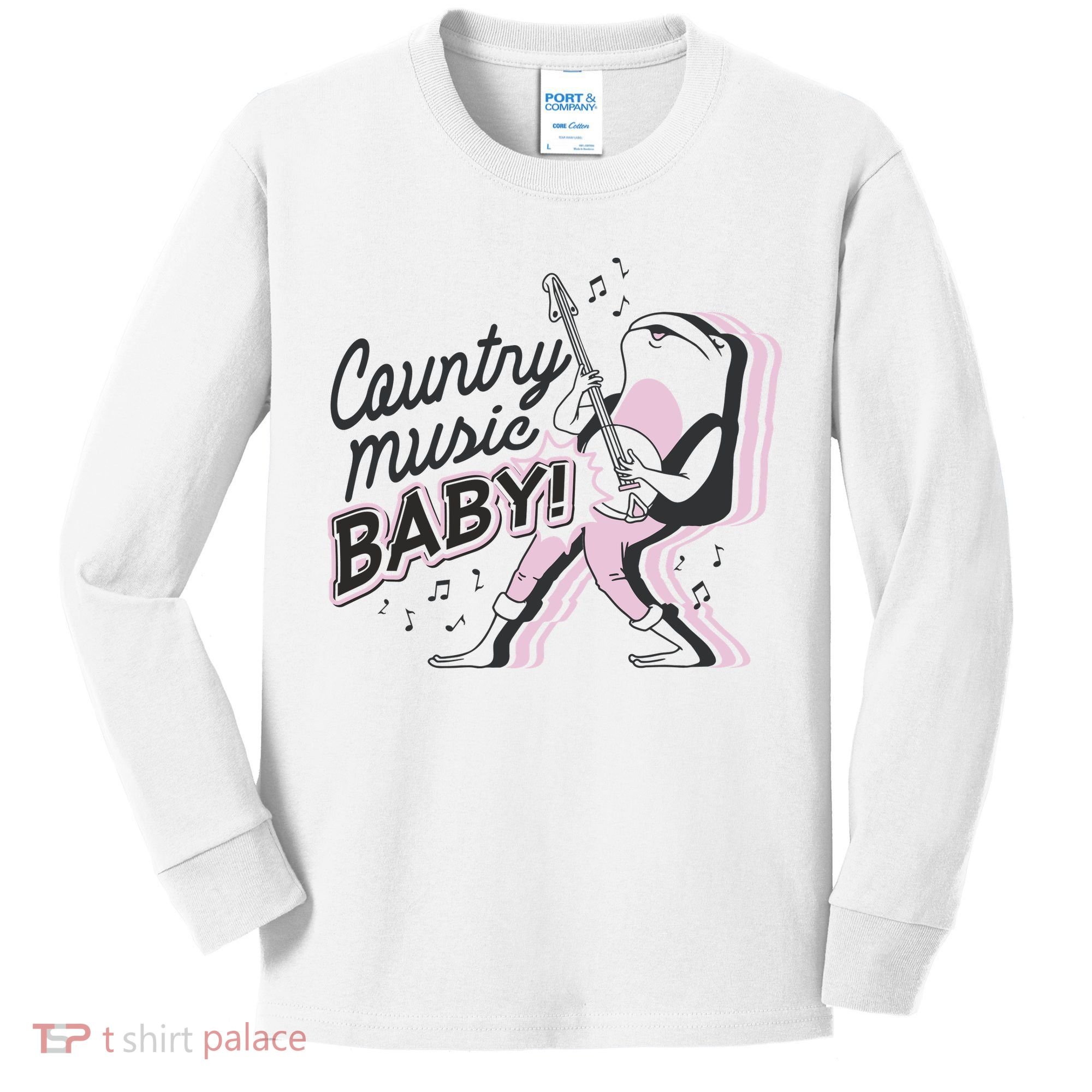 Country Music Baby Frog Kids Long Sleeve Shirt