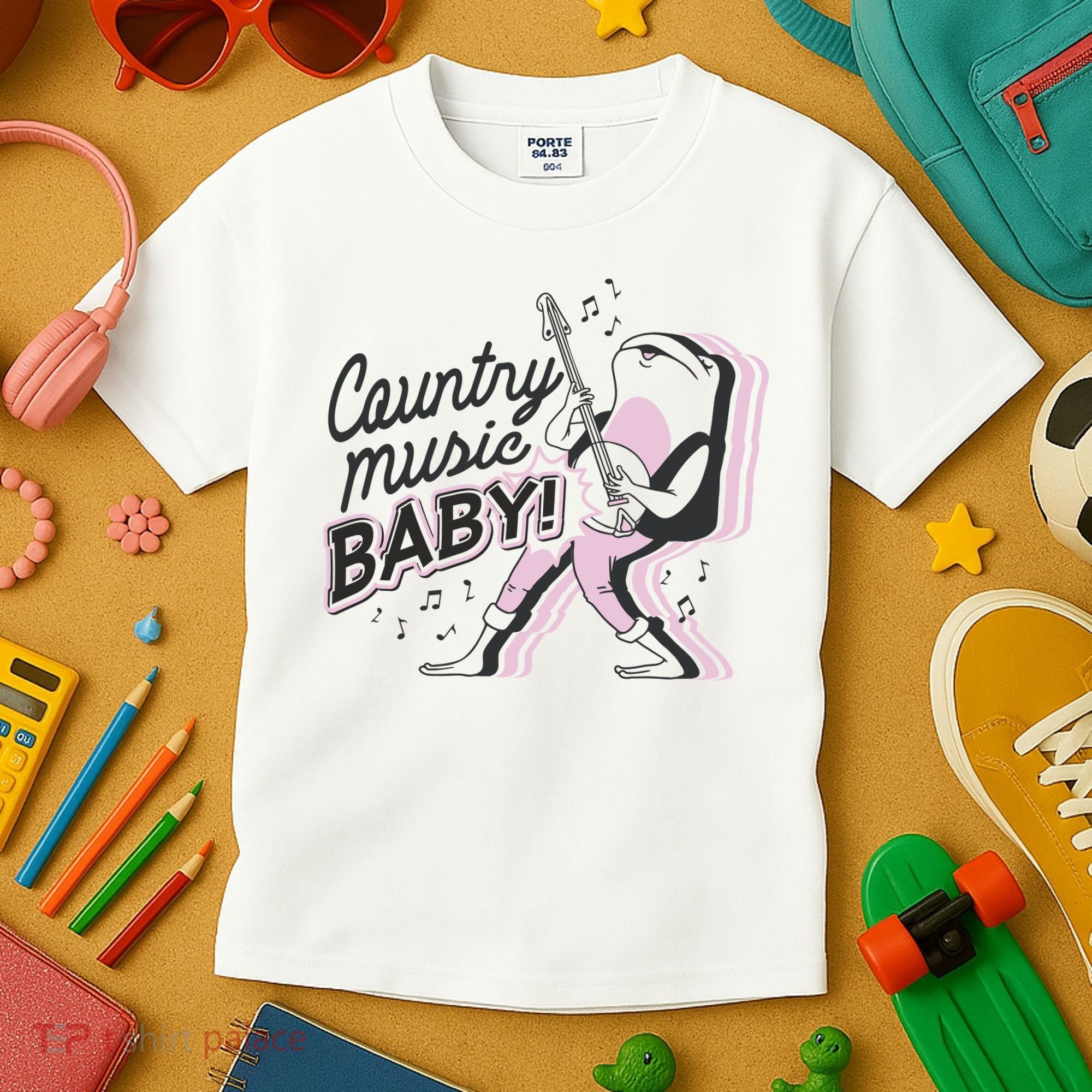 Country Music Baby Frog Kids T-Shirt