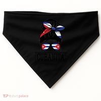 Cubanita Messy Bun Cuban Flag Cuba USA-Made Doggie Bandana thumb 0