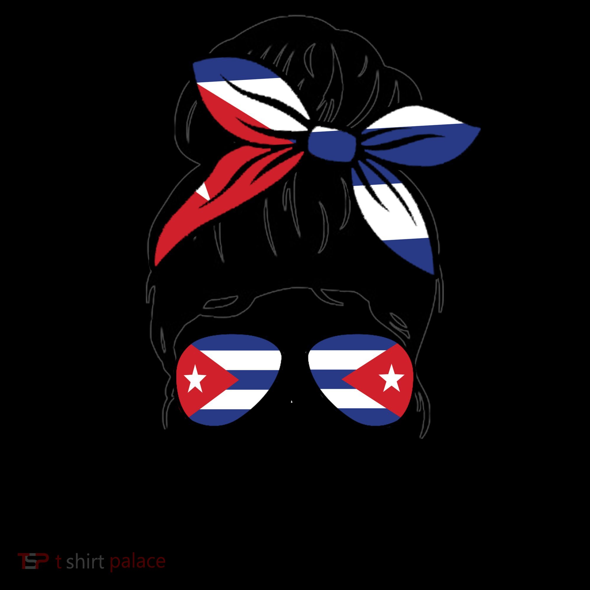 Cubanita Messy Bun Cuban Flag Cuba Coffee Mug