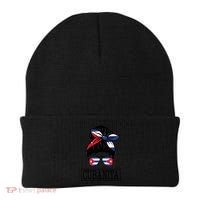 Cubanita Messy Bun Cuban Flag Cuba Beanie thumb 0