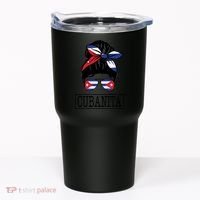 Cubanita Messy Bun Cuban Flag Cuba Tumbler thumb 0