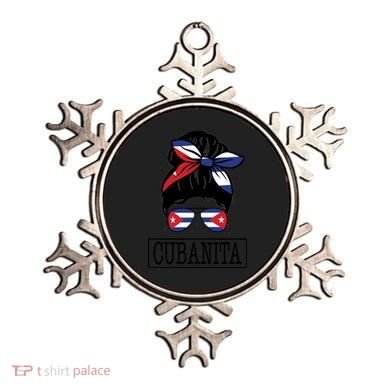 Cubanita Messy Bun Cuban Flag Cuba Ornament