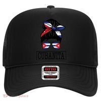 Cubanita Messy Bun Cuban Flag Cuba Hat thumb 0