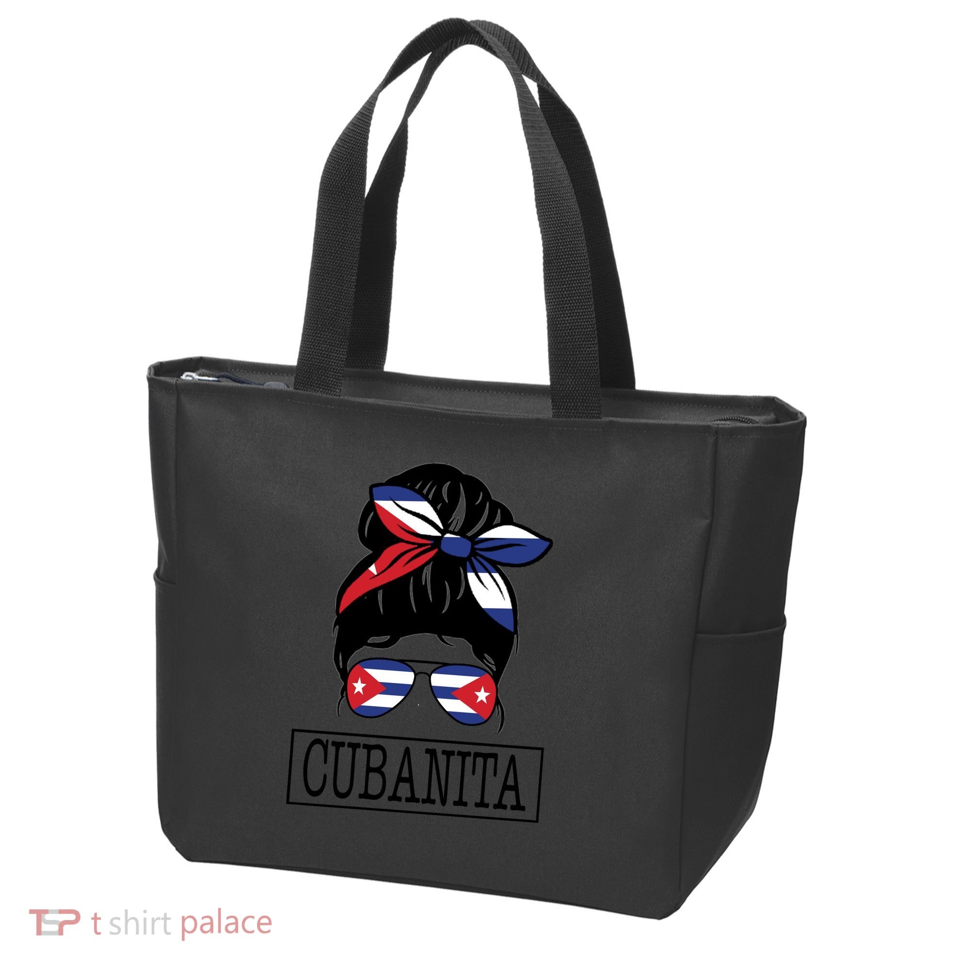 Cubanita Messy Bun Cuban Flag Cuba Tote Bag