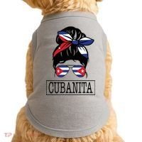 Cubanita Messy Bun Cuban Flag Cuba Doggie Tank thumb 0