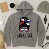 Cubanita Messy Bun Cuban Flag Cuba Hoodie thumb 3