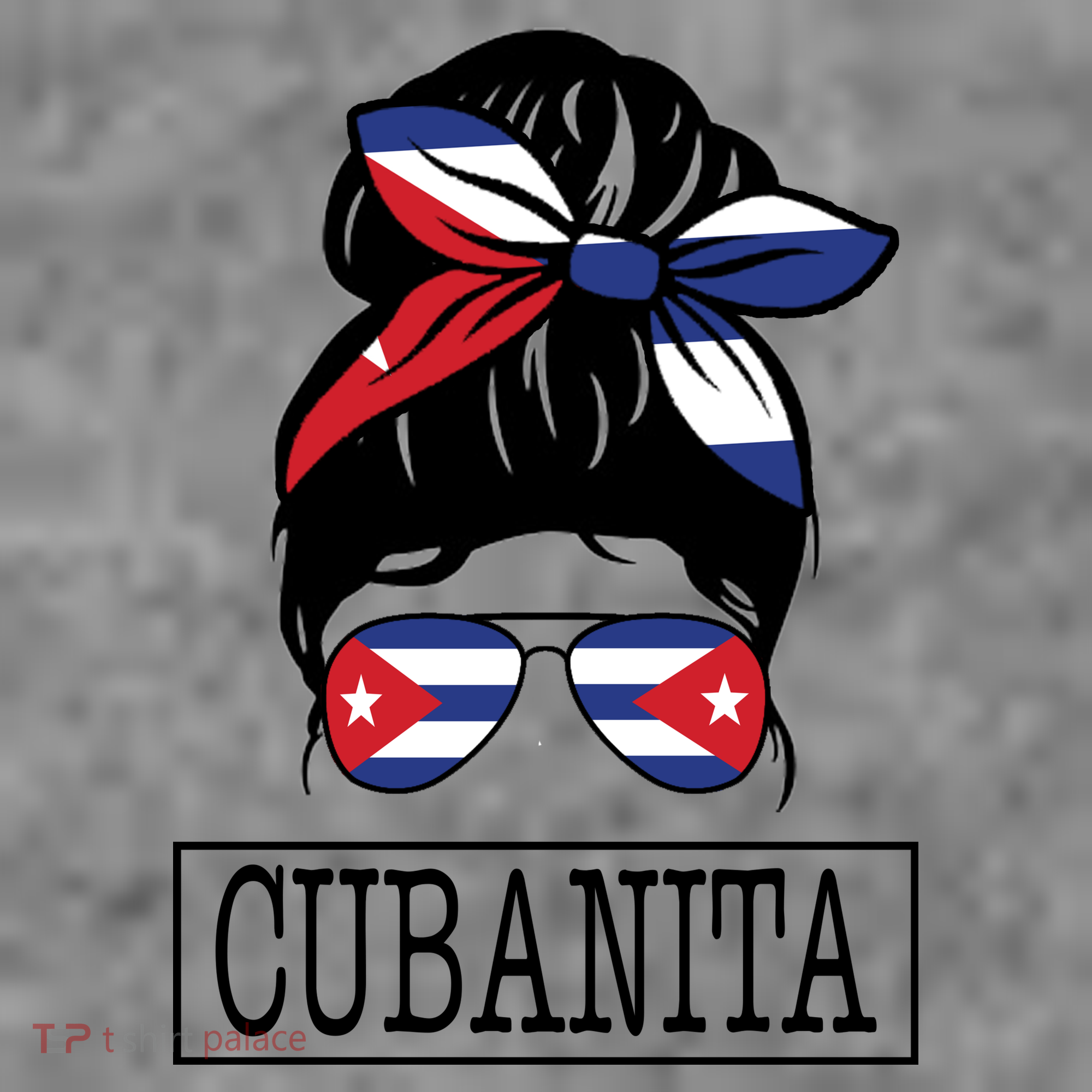 Cubanita Messy Bun Cuban Flag Cuba Women's Tank Top