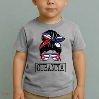 Cubanita Messy Bun Cuban Flag Cuba Toddler T-Shirt thumb 2