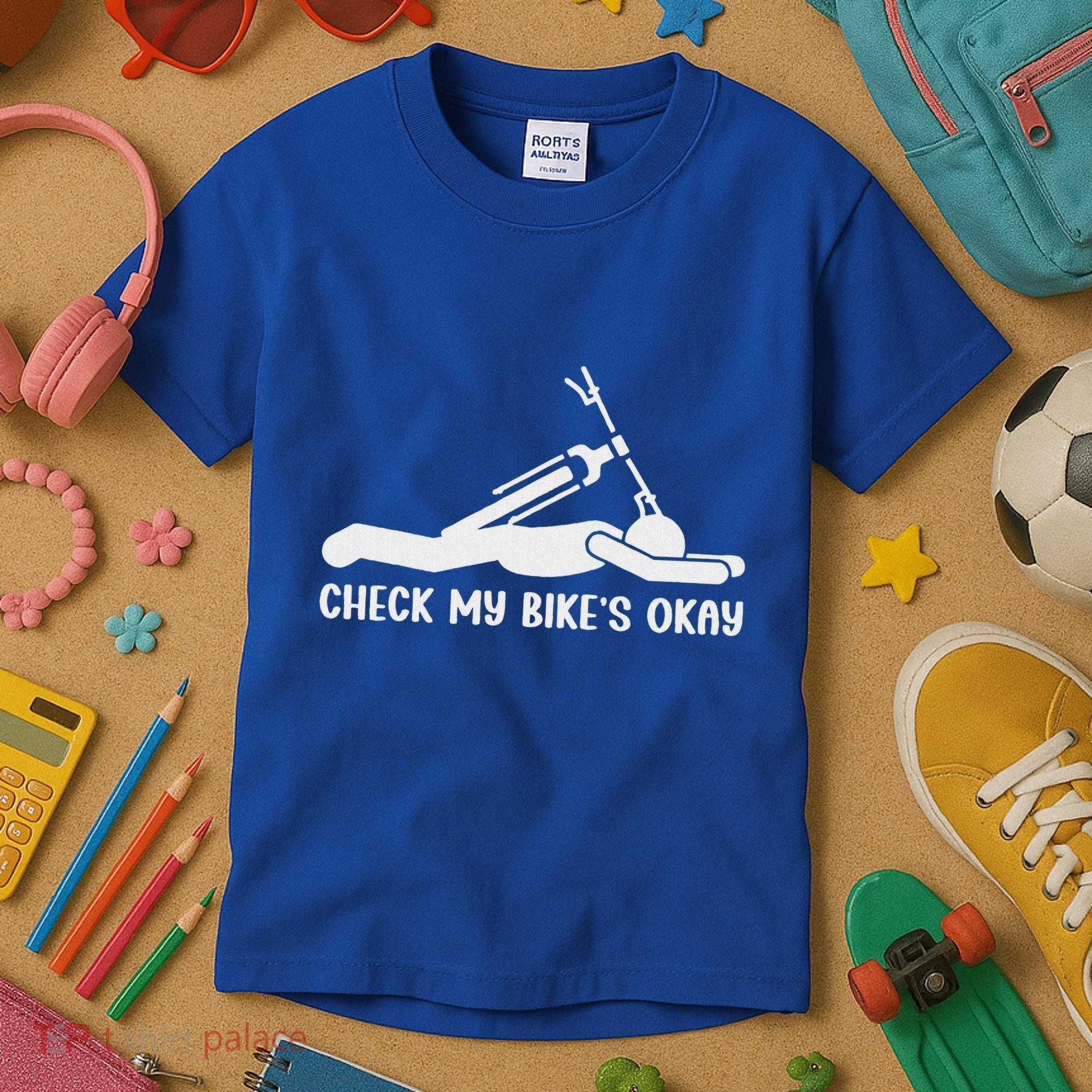 Check My Bike’S Okay Kids T-Shirt