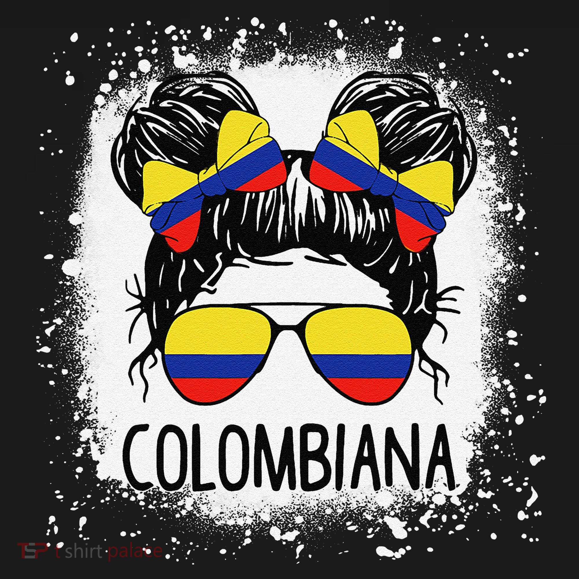 Colombian Messy Bun Patriotic Colombia Pride Backpack