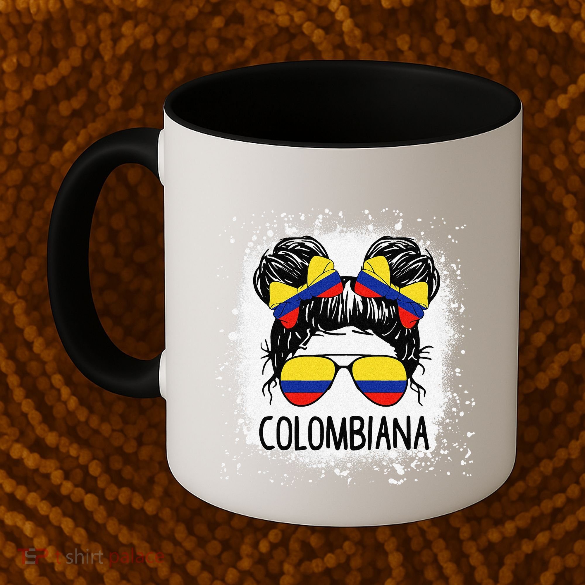 Colombian Messy Bun Patriotic Colombia Pride Coffee Mug