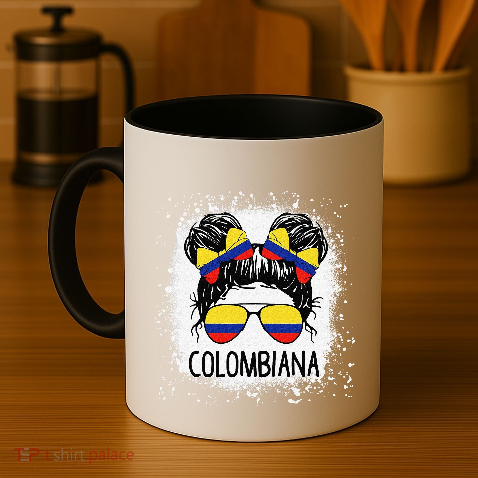 Colombian Messy Bun Patriotic Colombia Pride Coffee Mug